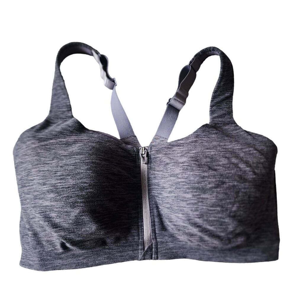 Victoria's Secret Knockout Front-Close Sports Bra Purple Gray Heather 36DDD (F)